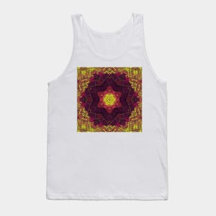 Weave Mandala Yellow Pink and Purple Tank Top